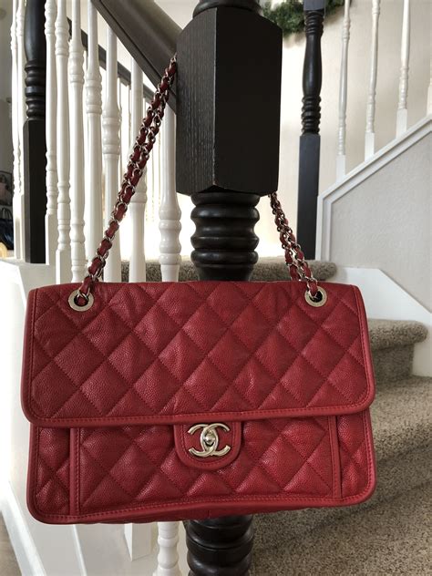 cherry red chanel bag|Chanel bag red inside.